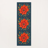 Dekorative wunderliche orange Blume Yogamatte (Rückseite)