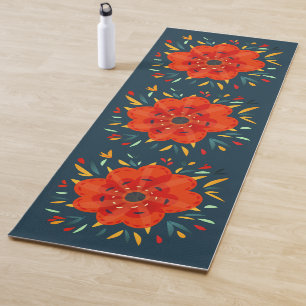 Dekorative wunderliche orange Blume Yogamatte