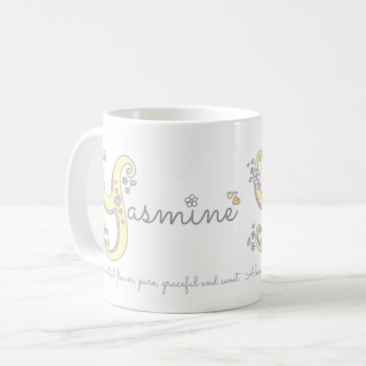 Dekorative Y Monogramm-Tasse Kaffeetasse (Vorderseite Links)
