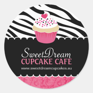 Dekorative Zebra Print Cupcake Jar Stickers