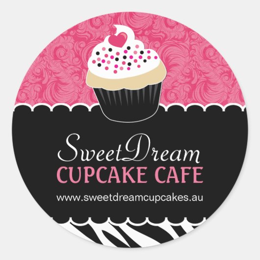 Dekorative Zebra Print Cupcake Jar Stickers (Vorderseite)