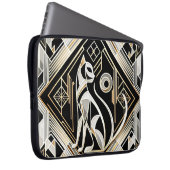 Dekorativer Abstrakter Black Cat Laptop-Sieb Laptopschutzhülle (Vorne Rechts)