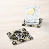 Dekorativer Abstrakter Black Cat Paper Untersetzer (Vor Ort)