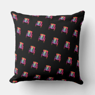 Dekorativer abstrakter Stuhl mit diagonalem Design Kissen
