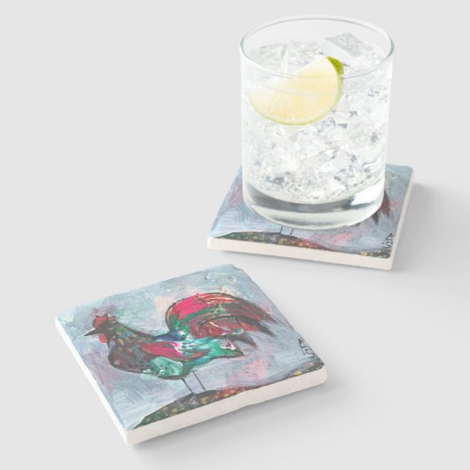 Dekorativer Acrylvogel Steinuntersetzer (Seitenansicht)