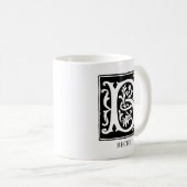Dekorativer Alphabet-Buchstabe B mit Monogramm Kaffeetasse (VorderseiteRechts)