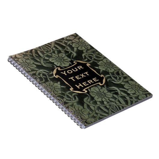 Dekorativer alter Bucheinband: Retro Blumenmuster Notizblock (Rechte Seite)