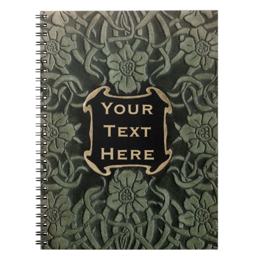 Dekorativer alter Bucheinband: Retro Blumenmuster Notizblock (Vorderseite)