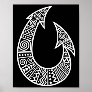 Dekorativer Angelhaken Stammeskunst Angelhaken Poster
