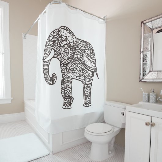 Dekorativer Art-Elefant Duschvorhang (Beispiel)