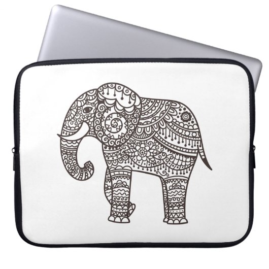 Dekorativer Art-Elefant Laptopschutzhülle (Vorderseite)