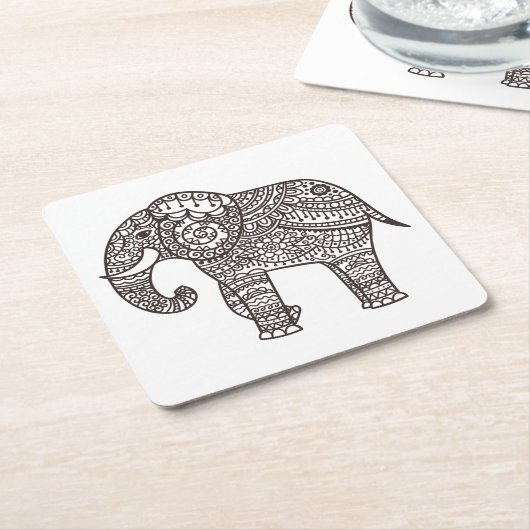 Dekorativer Art-Elefant Rechteckiger Pappuntersetzer (angewinkelt)