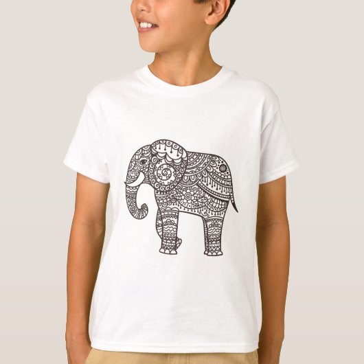 Dekorativer Art-Elefant T-Shirt (Vorderseite)