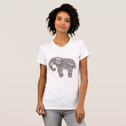 Dekorativer Art-Elefant T-Shirt (Vorne ganz)