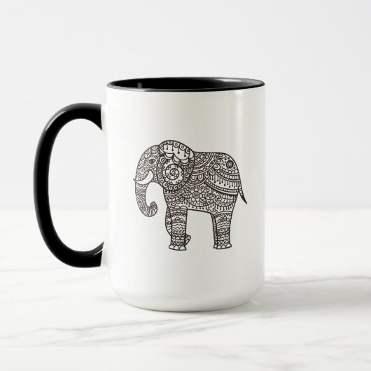 Dekorativer Art-Elefant Tasse (Links)