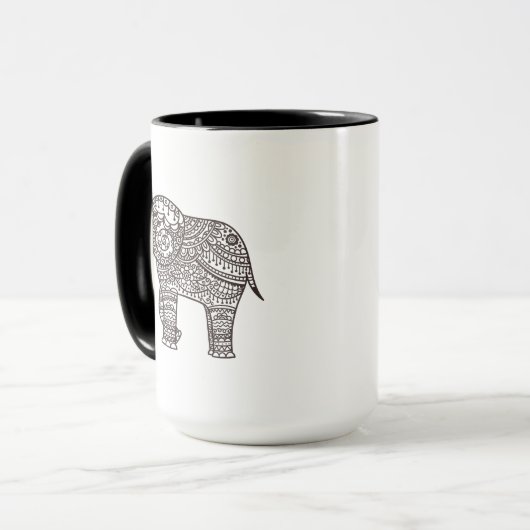 Dekorativer Art-Elefant Tasse (Vorderseite Links)