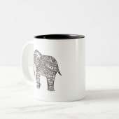 Dekorativer Art-Elefant Zweifarbige Tasse (Vorderseite Links)