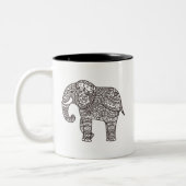 Dekorativer Art-Elefant Zweifarbige Tasse (Links)