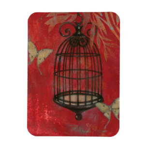 Dekorativer Birdcage mit Schmetterlingen Magnet