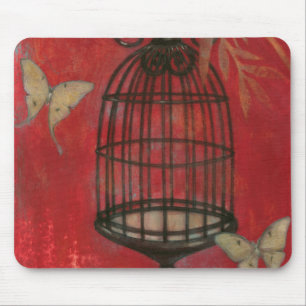 Dekorativer Birdcage mit Schmetterlingen Mousepad