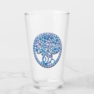 Dekorativer blauer Baum des Lebens Glas