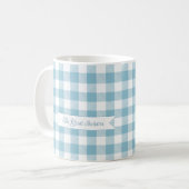 Dekorativer blauer Büffel-Karo Kaffeetasse (Vorderseite Links)