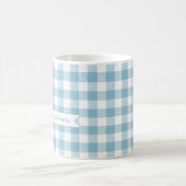 Dekorativer blauer Büffel-Karo Kaffeetasse (Mittel)