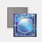 Dekorativer blauer Magnet (Vorderseite/Rückseite)