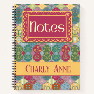 Dekorativer Blumen-Ticket-Patchwork-Volkskunst Notizblock