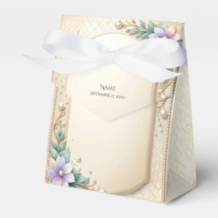 Dekorativer Blumenrahmen mit Perlen Geschenkbox Geschenkschachtel