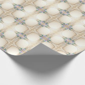 Dekorativer Blumenrahmen mit Perlen Geschenkpapier (Ecke)
