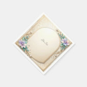 Dekorativer Blumenrahmen mit Perlen Serviette (Ecke)