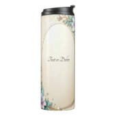 Dekorativer Blumenrahmen mit Perlen Thermosbecher (Nach links gedreht)