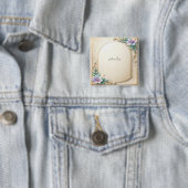 Dekorativer Blumenrahmen mit Perlenknopf Button (Beispiel)