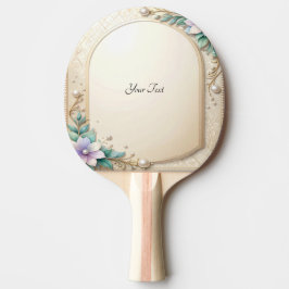 Dekorativer Blumenrahmen Ping-Pong-Schläger Tischtennis Schläger