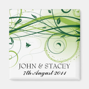 Dekorativer BlumenSave the Date Magnet