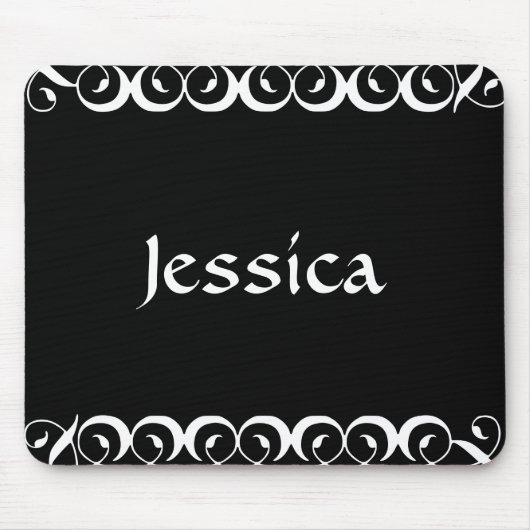 Dekorativer Blumenwirl mit anfänglicher Personalis Mousepad (Vorne)