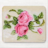 Dekorativer Bouquet Pink Roses Computer Mousepad (Vorne)