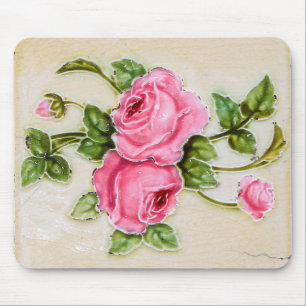 Dekorativer Bouquet Pink Roses Computer Mousepad