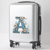 Dekorativer Buchstabe A mit blauem Email Aufkleber (Koffer)