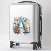 Dekorativer Buchstabe A mit blauem Email Aufkleber (Koffer)