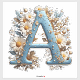 Dekorativer Buchstabe A mit blauem Emaille Aufkleber