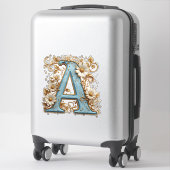 Dekorativer Buchstabe A mit blauem Emaille Aufkleber (Koffer)