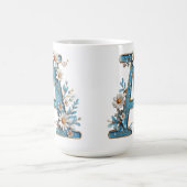 Dekorativer Buchstabe A mit blauem Emaille Kaffeetasse (Mittel)