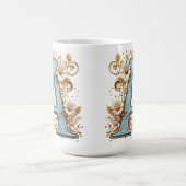 Dekorativer Buchstabe A mit blauem Emaille Kaffeetasse (Mittel)