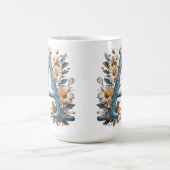 Dekorativer Buchstabe A mit blauem Emaille Kaffeetasse (Mittel)