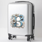 Dekorativer Buchstabe B mit blauem Emaille Aufkleber (Koffer)
