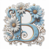 Dekorativer Buchstabe B mit blauem Emaille Aufkleber (Vorderseite)