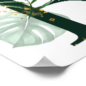 Dekorativer Buchstabe B mit tropischen Blätter Poster (Ecke)