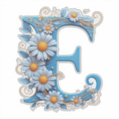 Dekorativer Buchstabe E mit blauem Email Aufkleber (Vorderseite)